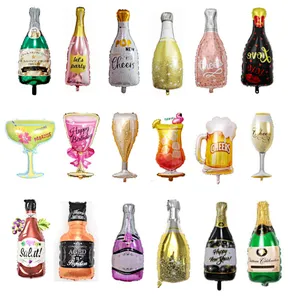 Champagne Bottle Globos Whiskey Aluminum Foil Helium Balloon For Wedding Party Decoration Birthday Balloon