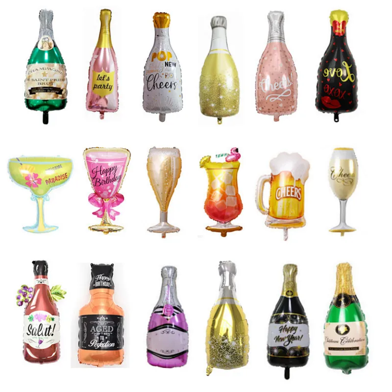 Champagne Bottle Globos Whiskey Aluminum Foil Helium Balloon For Wedding Party Decoration Birthday Balloon