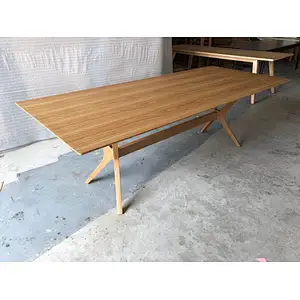 Rectangular wooden dining table