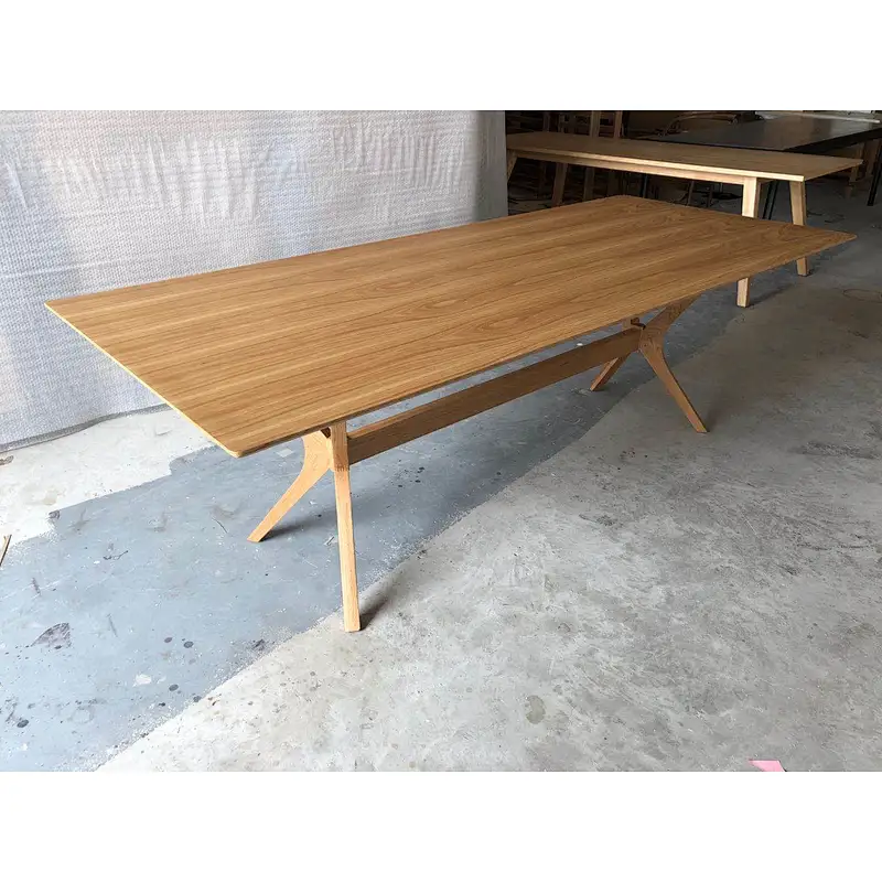 Rectangular wooden dining table