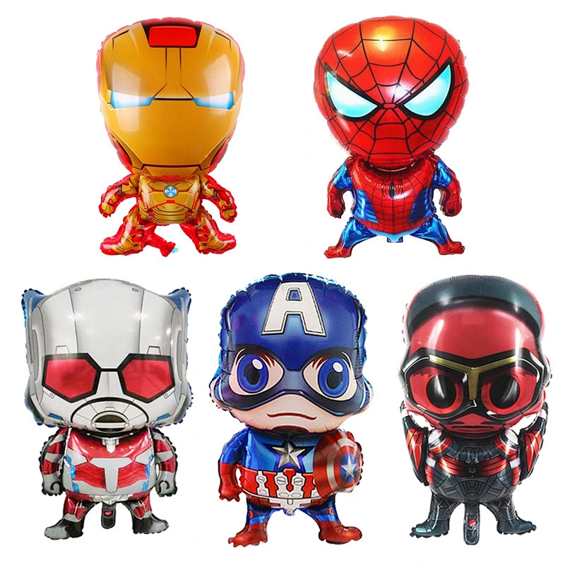 Cartoon Character Spider Man Man Iron America Super Hero Foil Balloons Captain Ant Man Globos For Kids Toy Party Decoration