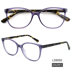 PS8093 flexible fashionable optical frames eyeglasses flexible safety acetate colorful glasses