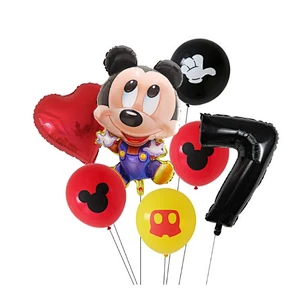 7pcs Cartoon Mickey Minnie Mouse Foil Balloons Set Globos For Baby Shower Kids Happy Birthday Party Decorations