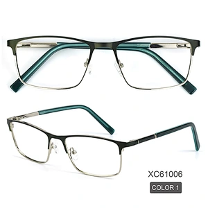 Full rim square classic metal optical frames custom logo eye glasses