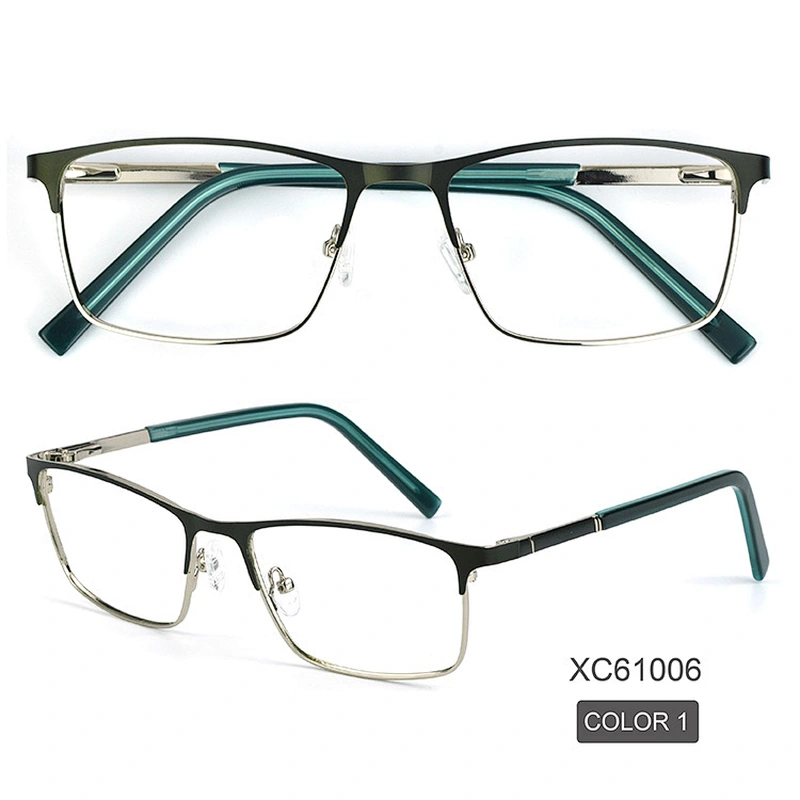 Full rim square classic metal optical frames custom logo eye glasses