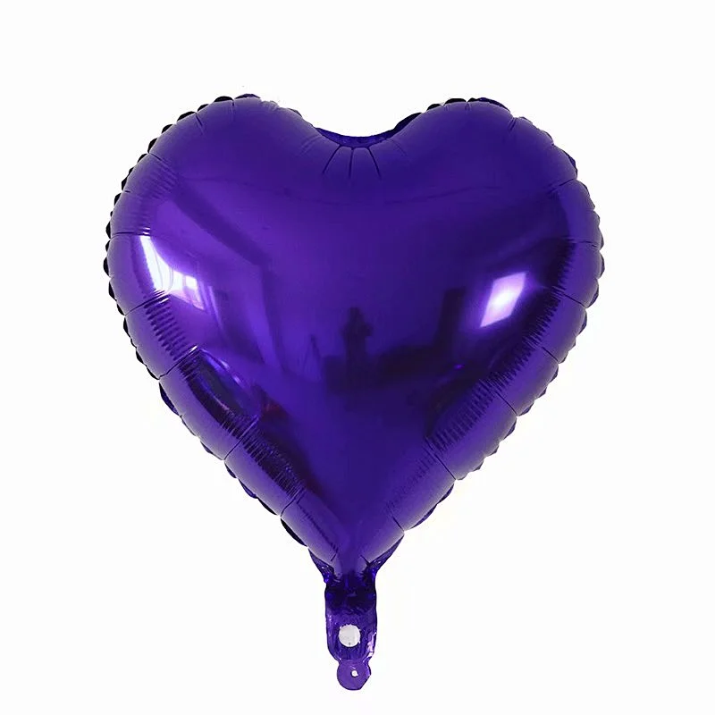 Multiple Color 18 inch Plain Pure Heart Shaped Foil Helium Balloons Birthday Party Decorations