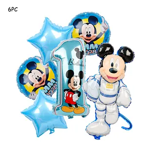 6Pcs Amazon Mickey Minnie Helium Aluminum Foil Balloon Set Children's Birthday Cartoon Character Party Decoration Balloons