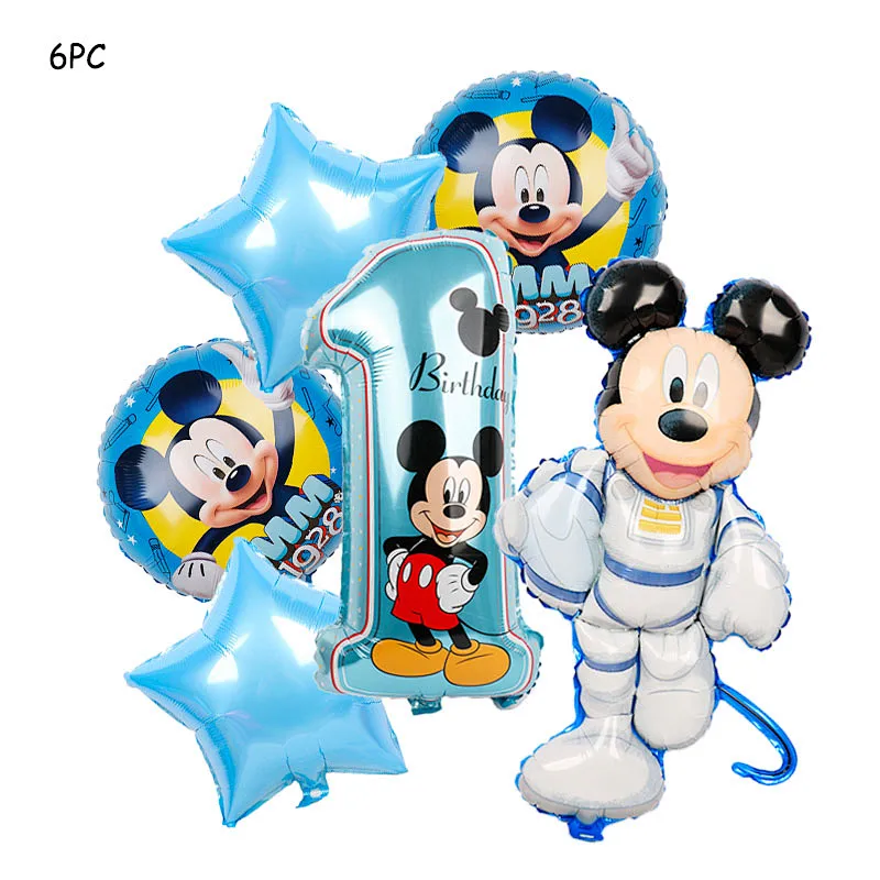 6Pcs Amazon Mickey Minnie Helium Aluminum Foil Balloon Set Children's Birthday Cartoon Character Party Decoration Balloons