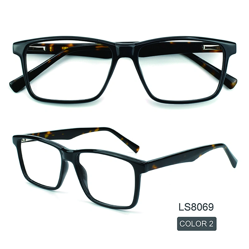 china factory acetate eyeglasses frames wholesale square clean lens optical frame