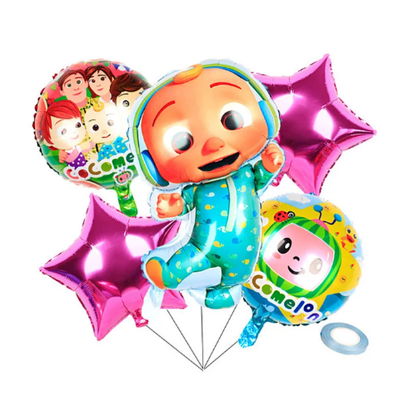 Cocomelon Foil Balloon Baby Shower Decoration Aluminum Balloon Set Happy Birthday Party Decorations Kids Toy Balloons