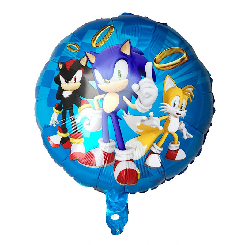 High quality sonic cartoon character shape aluminum foil helium balloon set children's toy balloon birthday party decoration