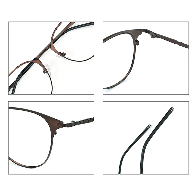 Fashion Round Metal Frame Blue Light Blocking Personality College Style Eye Protection Glasses