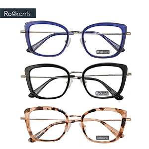 New fashion cat eye women acetate metal optical eyeglasses frames spectacles eyeglasses frames