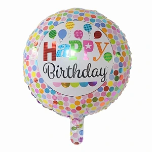 Multi-style 18 inch Happy Birthday Round Foil Helium Balloons Birthday Party Decorations