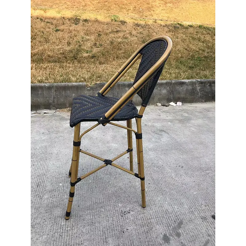 French style bistro rattan stool