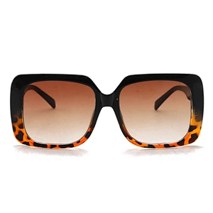 Amazon Hot Eyewear 2021 Square Fashion Oversized Leopard Women Sunglasses