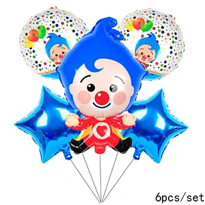 Cheap Cartoon Clown Foil Balloons Children Birthday Party Decorations Kids Lovely Clown Balls Baby Shower Air Globos Toys
