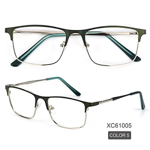 Multi color fashion design metal frame optical eyeglasses square lens gentleman dress