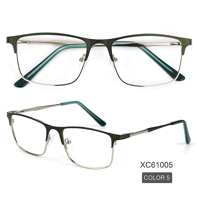 Multi color fashion design metal frame optical eyeglasses square lens gentleman dress