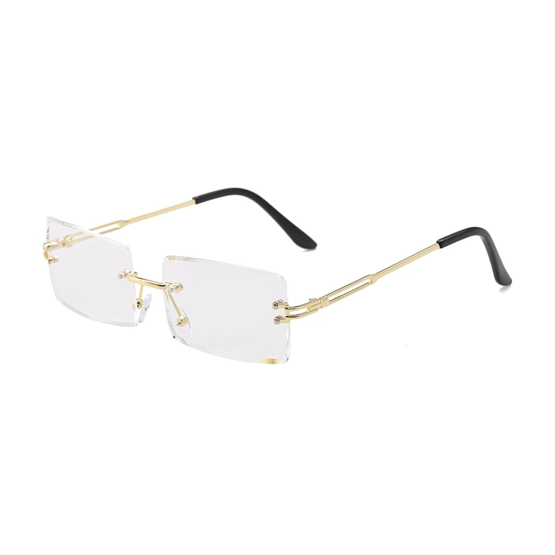Weekly Deals Women hot selling Square Rimless Sunglasses