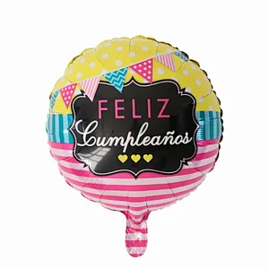 Multi-style 18 inch Spanish Happy Birthday Feliz Cumpleanos Foil Helium Balloons Birthday Party Decorations