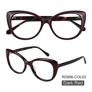 New Fashion Acetate Cat Eye Black Brown Customized Optical Reading Eyeglasses Frame for Women