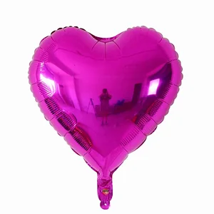 Multiple Color 18 inch Plain Pure Heart Shaped Foil Helium Balloons Birthday Party Decorations