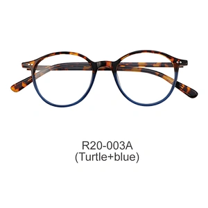 Latest design retro for woman acetate optical frame round eyeglasses