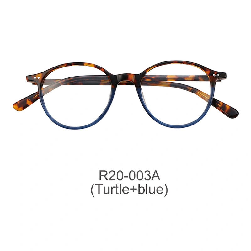 Latest design retro for woman acetate optical frame round eyeglasses