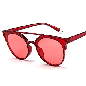 Amazon Popular Uv 400 Big Frame Double Bridges Thin Temple Womens Metal Sunglasses