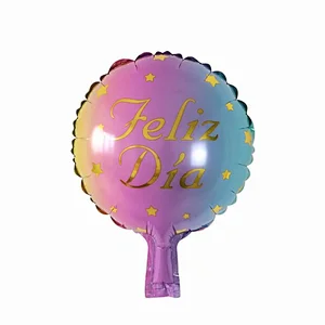 Multi-style 10 inch Spanish Happy Birthday Happy Day Feliz Cumpleanos Feliz Dia Foil Helium Balloons Birthday Party Decorations