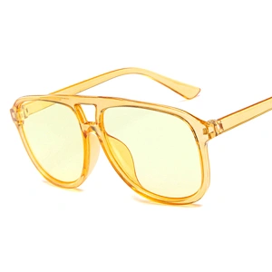 Double bridge blue green lens fashion oversized Plastic men sunglasses