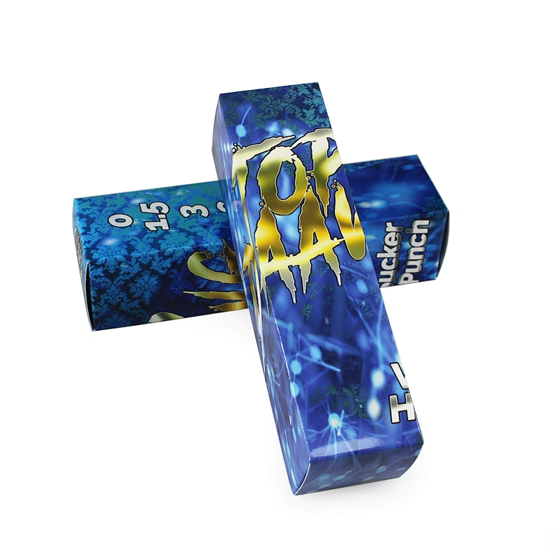 emboss deboss coated paper package box for 60ml vaping liquid bottle
