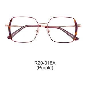 High quality new fashion metal optical frame polygon eyeglasses Woman luxury designer eyeglasses