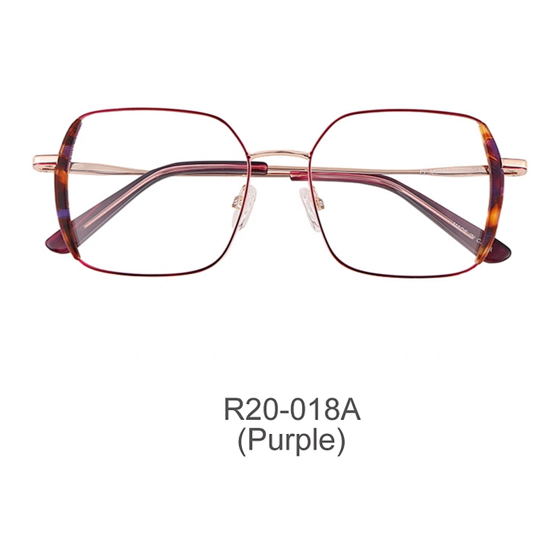 High quality new fashion metal optical frame polygon eyeglasses Woman luxury designer eyeglasses