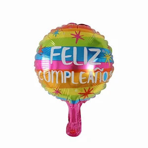 Multi-style 10 inch Spanish Happy Birthday Happy Day Feliz Cumpleanos Feliz Dia Foil Helium Balloons Birthday Party Decorations