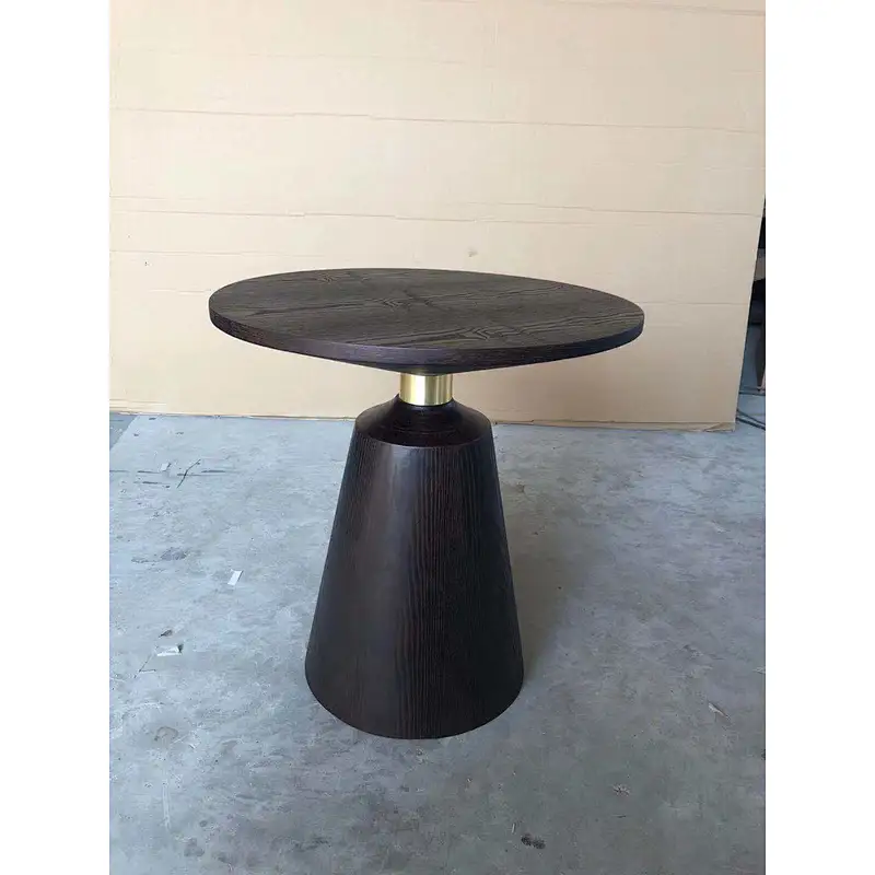 Round wood bar table