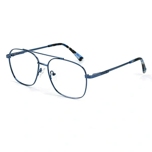 Double bridge big frame eyeglasses men retro gold temple oversized optical glasses
