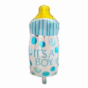 Amazon hot sale 5pcs/set milk bottle baby cartoon boy girl baby shower foil balloons birthday party decoration supplies wholesale