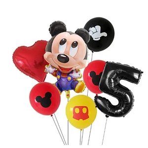 7pcs Cartoon Mickey Minnie Mouse Foil Balloons Set Globos For Baby Shower Kids Happy Birthday Party Decorations