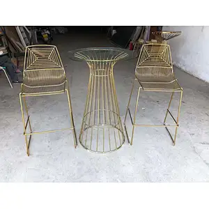 Glass wire corktail table