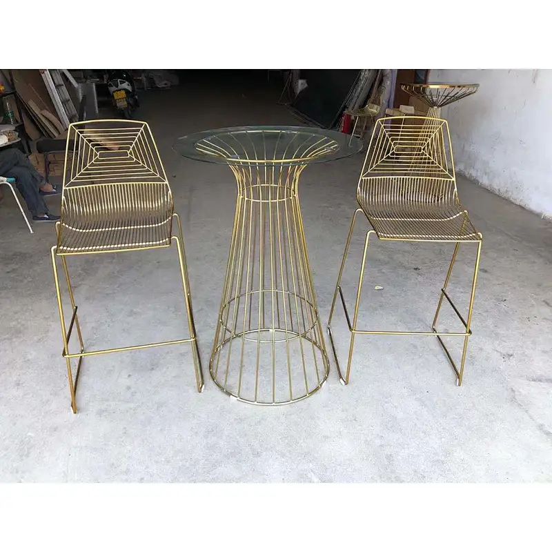 Glass wire corktail table