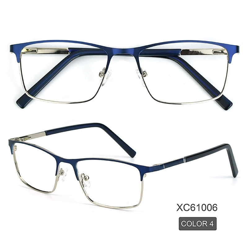 Full rim square classic metal optical frames custom logo eye glasses