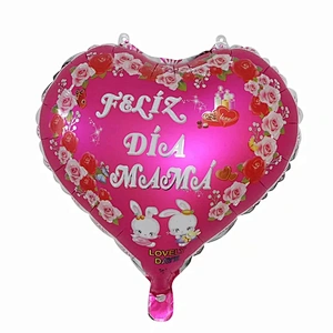 Hot Sales 18 Inch Mother's Day Foil Balloon Heart Shape Helium Balloon For Mother's Day Gifts