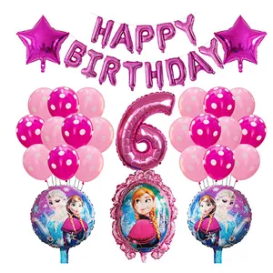 Frozen Party Latex Balloon Set Girl Kids 1 2 3 4 5 6 7 8 9 Birthday Party Decor Baby Shower Number Balloons Globos Supplies