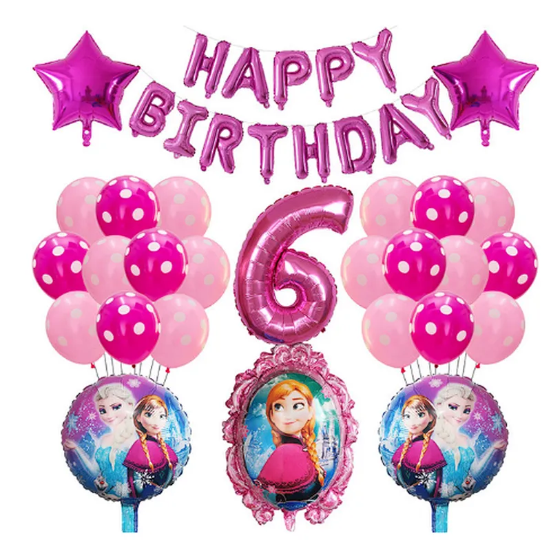 Frozen Party Latex Balloon Set Girl Kids 1 2 3 4 5 6 7 8 9 Birthday Party Decor Baby Shower Number Balloons Globos Supplies