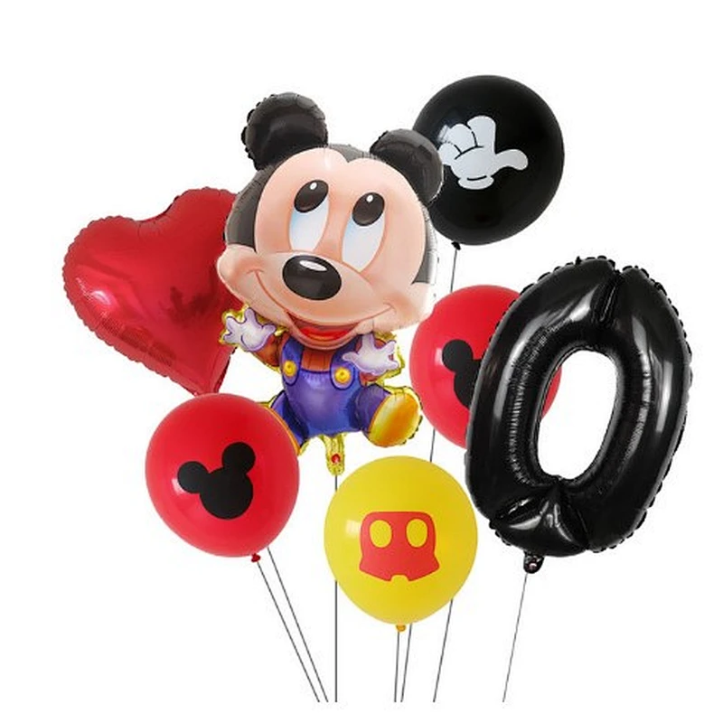 7pcs Cartoon Mickey Minnie Mouse Foil Balloons Set Globos For Baby Shower Kids Happy Birthday Party Decorations
