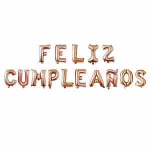 Wholesale Birthday Party Decoration Balloon Spanish Feliz Cumpleanos Letter Balloon Set