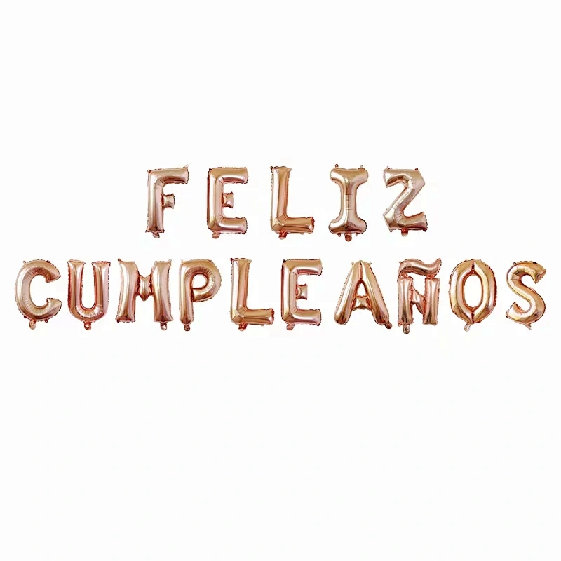 Wholesale Birthday Party Decoration Balloon Spanish Feliz Cumpleanos Letter Balloon Set