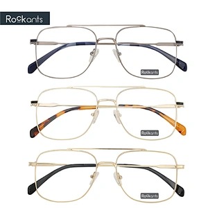 classic double bridge men eyeglasses care products square metal